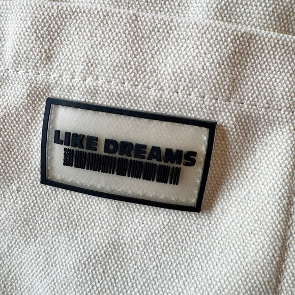 LIKE DREAMS Off White Canvas Tote Bag Adjustable Crossbody Strap 2 Top Handles - Picture 3 of 9